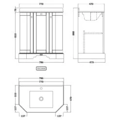 Old London Twilight Blue 750mm Angled 3 Door Vanity Unit With Black Marble Top And Basin With 1 Tap Hole - LOF318 -Luxury Bath Shop old london twilight blue 750mm angled 3 door vanity unit with black marble top and basin with 1 tap hole lof318 two 91885.1664526317