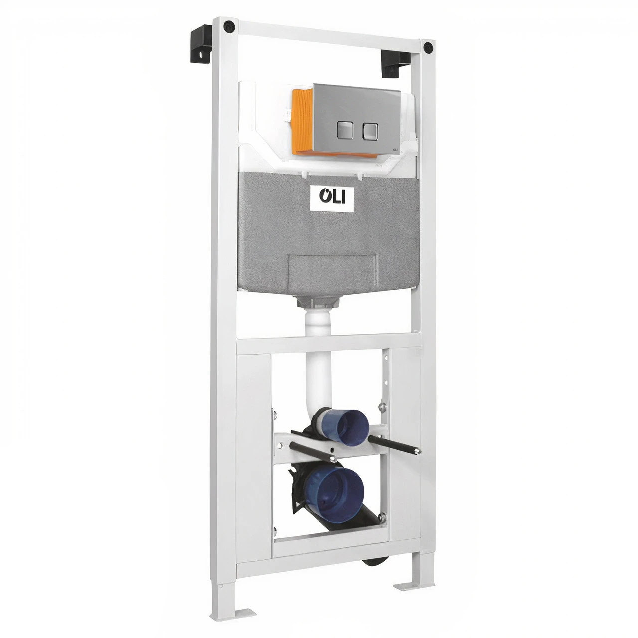 OLI 120 Plus Mechanical Mid Height Concealed Cistern With Wall Frame And Basal Polished Dual Flush Plate With Square Buttons 3 OLI 120 Plus Mechanical Mid Height Concealed Cistern With Wall Frame And Basal Polished Dual Flush Plate With Square Buttons