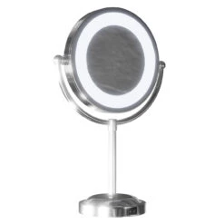 Polished Chrome 190mm Round Illuminated 3x Magnification Swivel Vanity Mirror -Luxury Bath Shop polished chrome 190mm round illuminated 3x magnification swivel vanity mirror left 36785.1652444500
