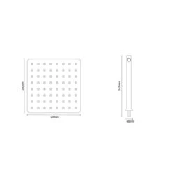 Polished Chrome 200mm Thin Square Fixed Shower Head And Wall Arm -Luxury Bath Shop polished chrome 400mm thin square fixed shower head and wall arm line top 51096.1679481642