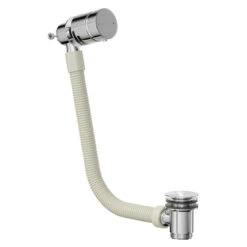 Polished Chrome Bath Mixer Filler And Waste Combination -Luxury Bath Shop polished chrome bath mixer filler and waste combination left 73972.1652444492