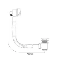 Polished Chrome Free Flow Bath Filler With Push Waste And Overflow -Luxury Bath Shop polished chrome free flow bath filler with push waste and overflow line side 28624.1652444145