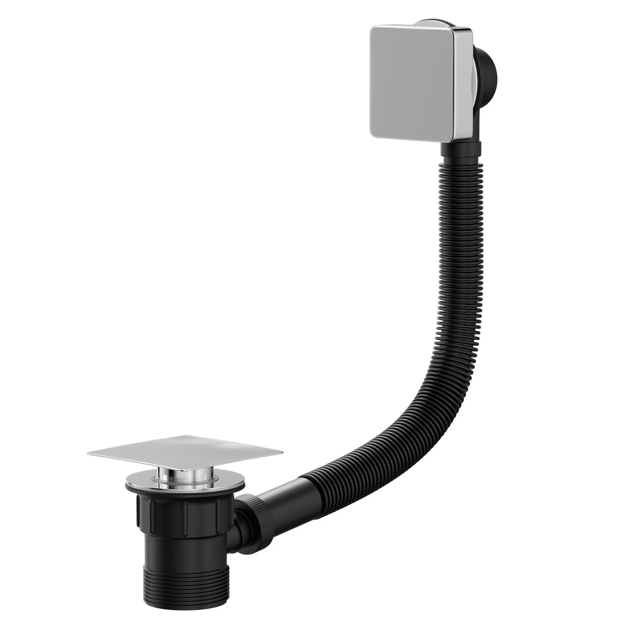 Polished Chrome Square Easy Clean Sprung Click Clack Bath Waste