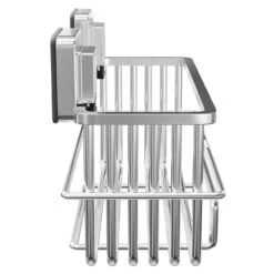 PushLoc Polished Chrome Wall Mounted Bottle Basket -Luxury Bath Shop pushloc polished chrome wall mounted bottle basket side 63864.1652444790