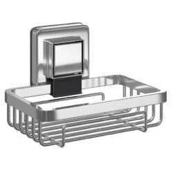 PushLoc Polished Chrome Wall Mounted Soap Basket -Luxury Bath Shop pushloc polished chrome wall mounted soap basket left 21623.1652444784