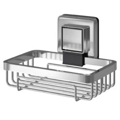 PushLoc Polished Chrome Wall Mounted Soap Basket