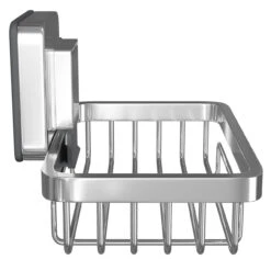 PushLoc Polished Chrome Wall Mounted Soap Basket -Luxury Bath Shop pushloc polished chrome wall mounted soap basket side 53152.1652444784
