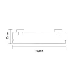 PushLoc Polished Chrome And Glass Wall Mounted Vanity Shelf -Luxury Bath Shop pushloc polished chrome wall mounted vanity shelf line top 71486.1652444787