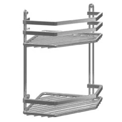 Selena Polished Chrome 2 Tier Wall Mounted Corner Basket -Luxury Bath Shop selena polished chrome 2 tier wall mounted corner basket left 62474.1652444038