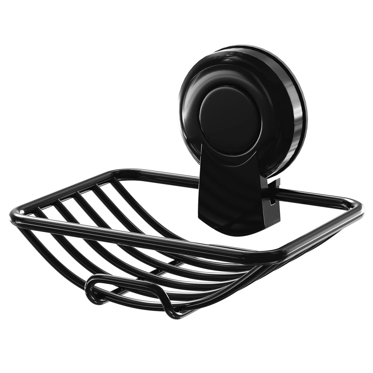 SuctionLoc Black Wall Mounted Soap Basket 3 SuctionLoc Black Wall Mounted Soap Basket