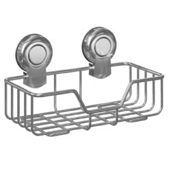 SuctionLoc Chrome Wall Mounted Rectangular Basket 10 SuctionLoc Chrome Wall Mounted Rectangular Basket -Luxury Bath Shop suctionloc chrome wall mounted rectangular basket left 21612.1658132860