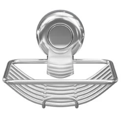 SuctionLoc Chrome Wall Mounted Soap Basket -Luxury Bath Shop suctionloc chrome wall mounted soap basket front 95268.1658132858