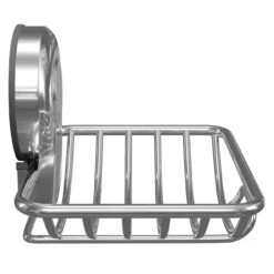SuctionLoc Chrome Wall Mounted Soap Basket -Luxury Bath Shop suctionloc chrome wall mounted soap basket side 16980.1658132858