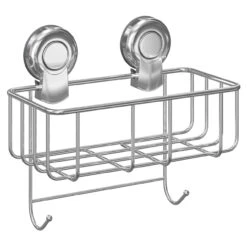 SuctionLoc Chrome Wall Mounted Sponge Basket -Luxury Bath Shop suctionloc chrome wall mounted sponge basket left 91007.1658132858