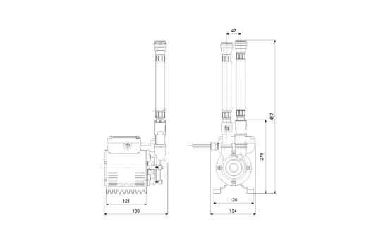 Grundfos Amazon 2.0 Bar Positive Single Impeller Brass Heavy Duty Regenerative Shower Pump - 96787450 4 Grundfos Amazon 2.0 Bar Positive Single Impeller Brass Heavy Duty Regenerative Shower Pump - 96787450 - Image 2