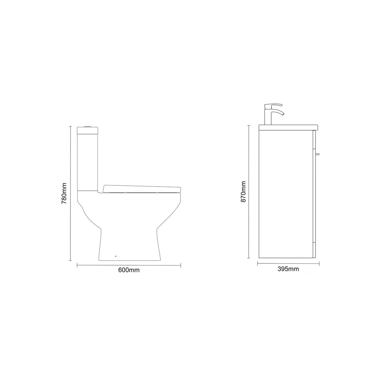 Turin Gloss Grey 500mm Floor Standing Vanity Unit And Toilet Suite With 1 Tap Hole Basin And 2 Doors With Polished Chrome Handles 8 Turin Gloss Grey 500mm Floor Standing Vanity Unit And Toilet Suite With 1 Tap Hole Basin And 2 Doors With Polished Chrome Handles - Image 6