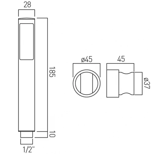 Vado Zoo Single Function Mini Shower Kit With 150Cm Shower Hose And Bracket (Chrome) - Zoo-Sfmk-C/P 4 Vado Zoo Single Function Mini Shower Kit With 150Cm Shower Hose And Bracket (Chrome) - Zoo-Sfmk-C/P - Image 2