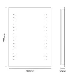 Vesta 500mm X 700mm Battery Operated LED Mirror -Luxury Bath Shop vesta 500mm x 700mm battery operated led mirror line side 66973.1652444441
